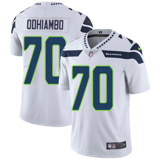 Youth Nike Seattle Seahawks 70 Rees Odhiambo White Vapor Untouchable Limited Player NFL Jersey