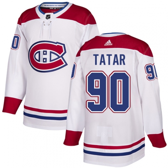 Youth Adidas Montreal Canadiens 90 Tomas Tatar Authentic White Away NHL Jersey