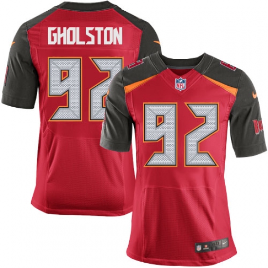 Men's Nike Tampa Bay Buccaneers 92 William Gholston Elite Red Team Color NFL Jersey