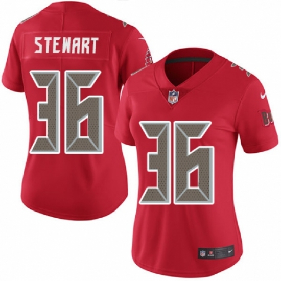 Women's Nike Tampa Bay Buccaneers 36 M.J. Stewart Limited Red Rush Vapor Untouchable NFL Jersey