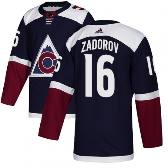 Men's Adidas Colorado Avalanche 16 Nikita Zadorov Authentic Navy Blue Alternate NHL Jersey