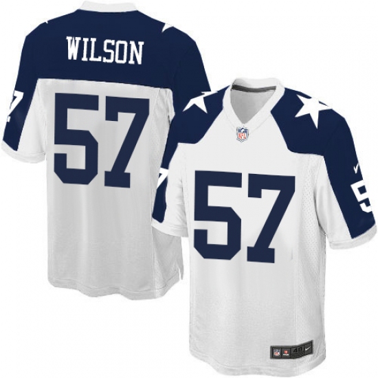 Men's Nike Dallas Cowboys 57 Damien Wilson Game White Throwback Alternate NFL Jersey