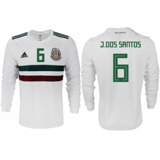 Mexico 6 J.Dos Santos Away Long Sleeves Soccer Country Jersey