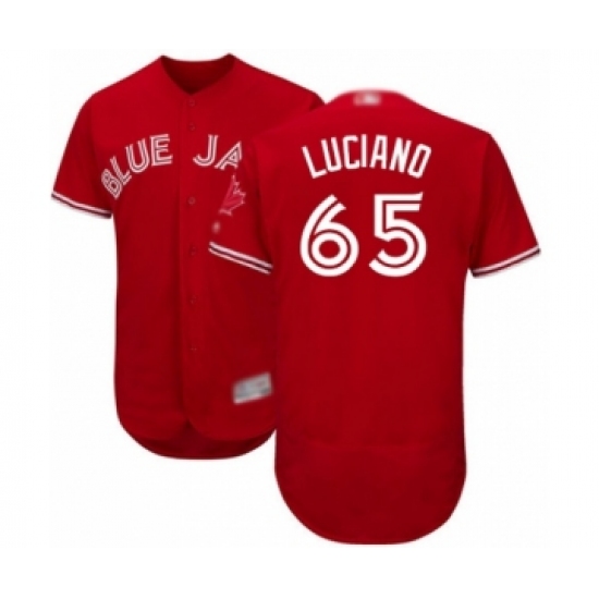 Men's Toronto Blue Jays 65 Elvis Luciano Scarlet Alternate Flex Base Authentic Collection Alternate Baseball Player Jersey