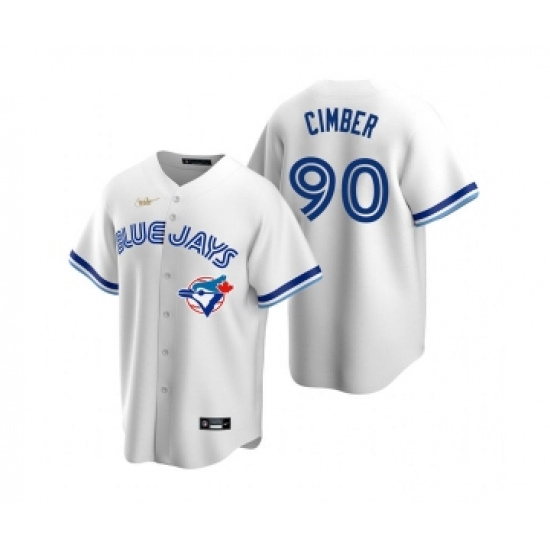 Mens Toronto Blue Jays 90 Adam Cimber Nike White Cooperstown Collection Jersey