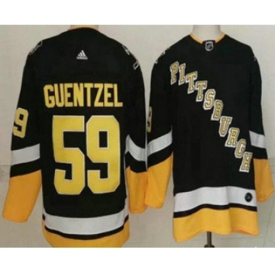 Men's Pittsburgh Penguins 59 Jake Guentzel Black Alternate Authentic Jersey