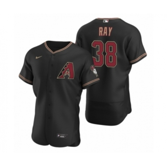 Men's Arizona Diamondbacks 38 Robbie Ray Nike Black Authentic 2020 Alternate Jersey