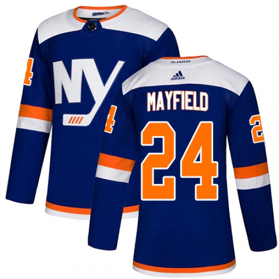 Youth Adidas New York Islanders 24 Scott Mayfield Premier Blue Alternate NHL Jersey