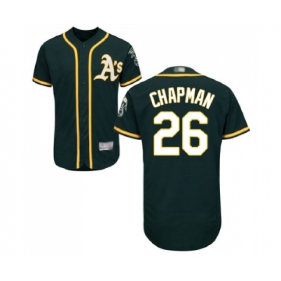 Men's Oakland Athletics 26 Matt Chapman Green Alternate Flex Base Authentic Collection Baseball Jersey