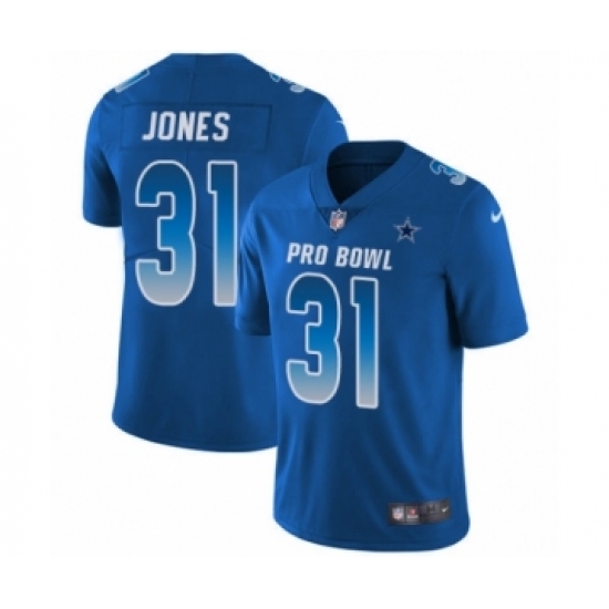 Men's Nike Dallas Cowboys 31 Byron Jones Limited Royal Blue NFC 2019 Pro Bowl NFL Jersey