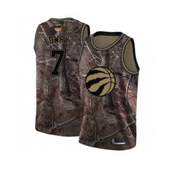 Men's Toronto Raptors 7 Kyle Lowry Swingman Camo Realtree Collection 2019 Basketball Finals Bound Jersey