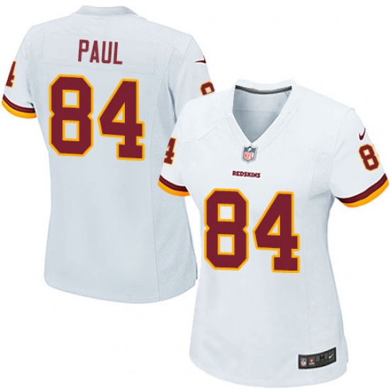 Women's Nike Washington Redskins 84 Niles Paul Game White NFL Jersey