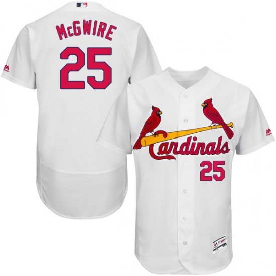 Men's Majestic St. Louis Cardinals 25 Mark McGwire White Home Flex Base Authentic Collection MLB Jersey