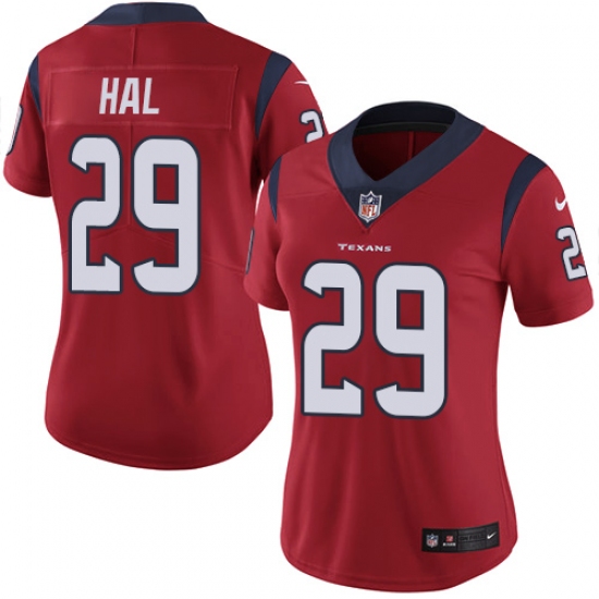 Women's Nike Houston Texans 29 Andre Hal Elite Red Alternate NFL Jersey