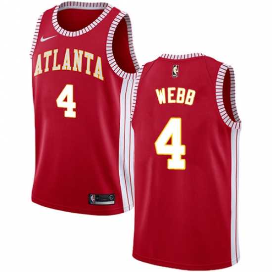 Men's Nike Atlanta Hawks 4 Spud Webb Swingman Red NBA Jersey Statement Edition