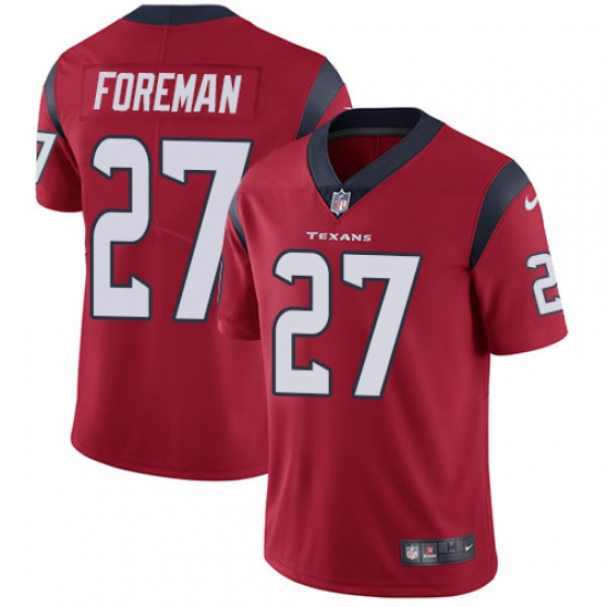 Men's Nike Houston Texans 27 D'Onta Foreman Limited Red Alternate Vapor Untouchable NFL Jersey