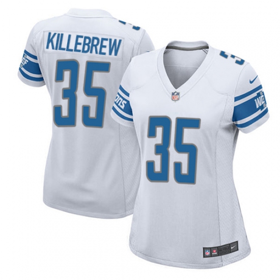 Women's Nike Detroit Lions 35 Miles Killebrew Game White NFL Jersey