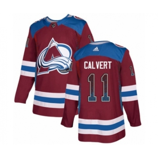 Men's Adidas Colorado Avalanche 11 Matt Calvert Premier Burgundy Red Home NHL Jersey