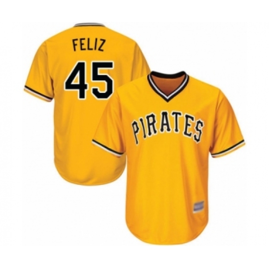 Youth Pittsburgh Pirates 45 Michael Feliz Authentic Gold Alternate Cool Base Baseball Player Jersey