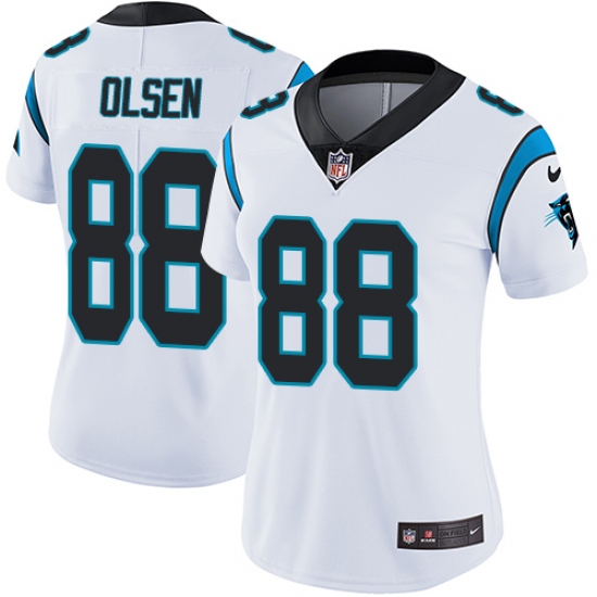 Women's Nike Carolina Panthers 88 Greg Olsen White Vapor Untouchable Limited Player NFL Jersey