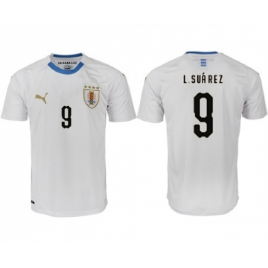 Uruguay 9 L.Suarez Home Soccer Country Jersey