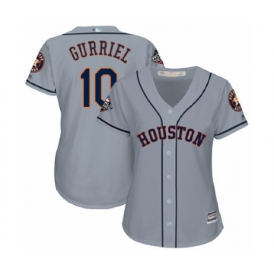 Women's Houston Astros 10 Yuli Gurriel Authentic Grey Road Cool Base 2019 World Series Bound Baseball Jersey