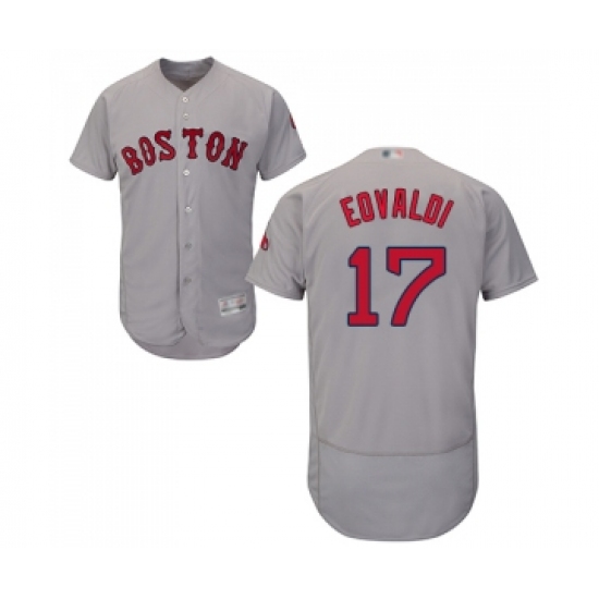 Men's Boston Red Sox 17 Nathan Eovaldi Grey Road Flex Base Authentic Collection Baseball Jersey