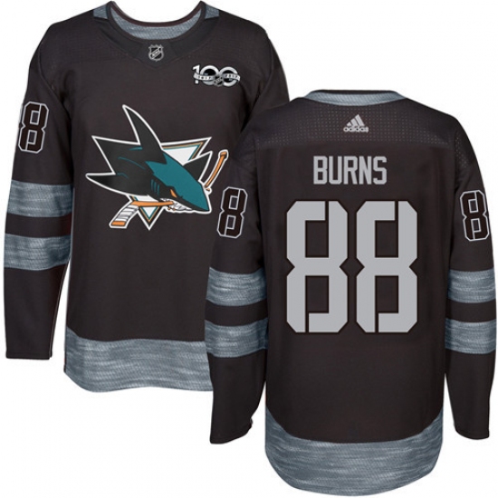 Men's Adidas San Jose Sharks 88 Brent Burns Premier Black 1917-2017 100th Anniversary NHL Jersey