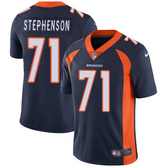 Men's Nike Denver Broncos 71 Donald Stephenson Navy Blue Alternate Vapor Untouchable Limited Player NFL Jersey