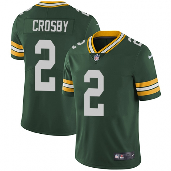 Youth Nike Green Bay Packers 2 Mason Crosby Elite Green Team Color NFL Jersey