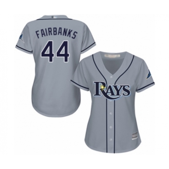 Women's Tampa Bay Rays 44 Peter Fairbanks Authentic Grey Road Cool Base Baseball Player Jersey