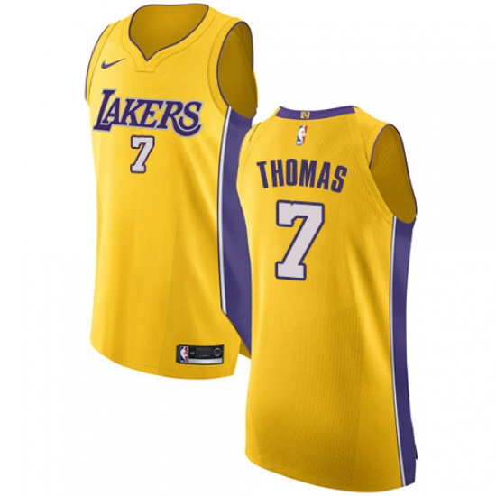 Men's Nike Los Angeles Lakers 7 Isaiah Thomas Authentic Gold Home NBA Jersey - Icon Edition