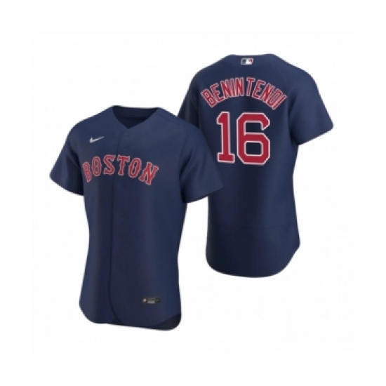 Men's Boston Red Sox 16 Andrew Benintendi Nike Navy Authentic 2020 Alternate Jersey