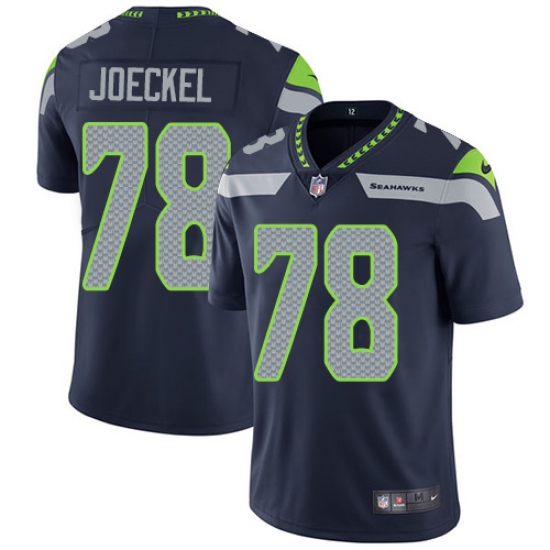 Men's Nike Seattle Seahawks 78 Luke Joeckel Steel Blue Team Color Vapor Untouchable Limited Player NFL Jersey