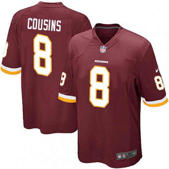 Men's Nike Washington Redskins 8 Kirk Cousins Game Burgundy Red Team Color NFL Jersey