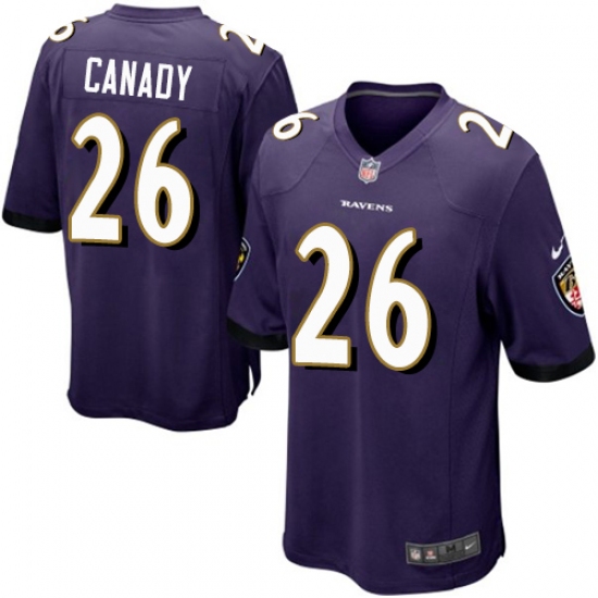 Men's Nike Baltimore Ravens 26 Maurice Canady Game Purple Team Color NFL Jersey