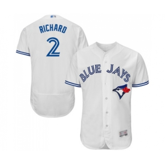 Men's Toronto Blue Jays 2 Clayton Richard White Home Flex Base Authentic Collection Baseball Jersey