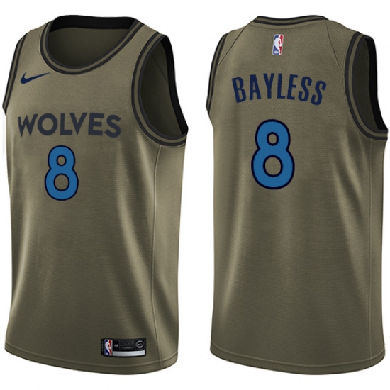 Youth Nike Minnesota Timberwolves 8 Jerryd Bayless Swingman Green Salute to Service NBA Jersey