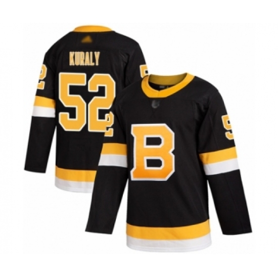 Men's Boston Bruins 52 Sean Kuraly Authentic Black Alternate Hockey Jersey