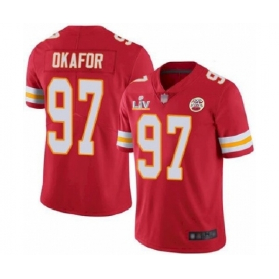 Men'sKansas City Chiefs 97 Alex Okafor Red 2021 Super Bowl LV Jersey