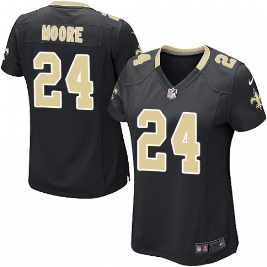 Women's Nike New Orleans Saints 24 Sterling Moore Game Black Team Color NFL Jersey