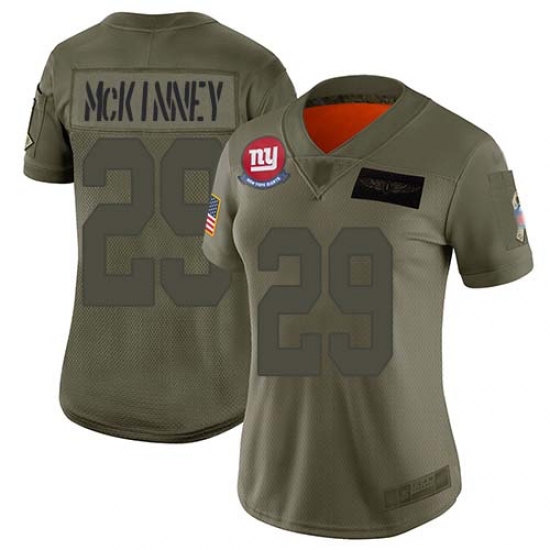 Women's New York Giants 29 Xavier McKinney Camo Stitched Limited 2019 Salute To Service Jersey