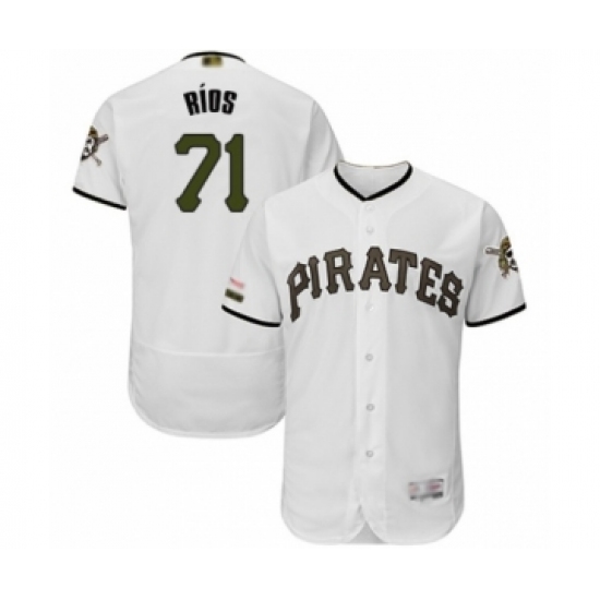 Men's Pittsburgh Pirates 71 Yacksel Rios Replica White Alternate Cool Base Baseball Player Jersey