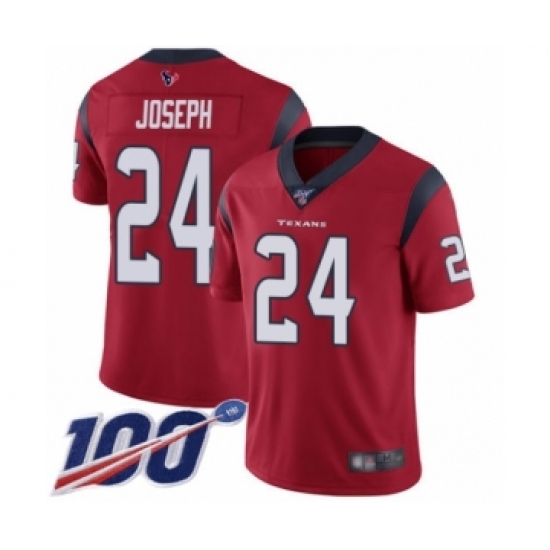 Men's Houston Texans 24 Johnathan Joseph Red Alternate Vapor Untouchable Limited Player 100th Season Football Jersey