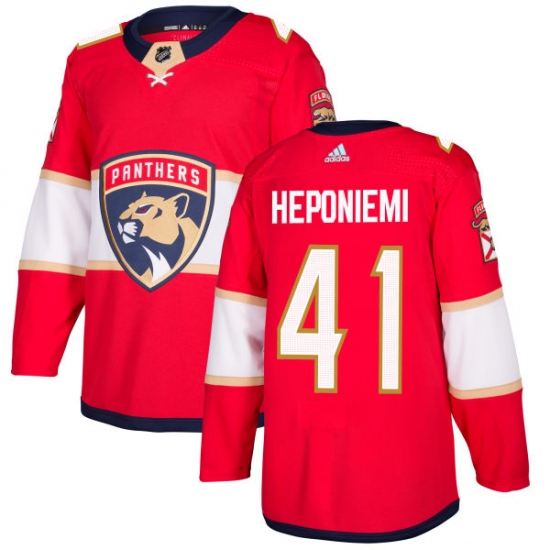 Men's Adidas Florida Panthers 41 Aleksi Heponiemi Premier Red Home NHL Jersey