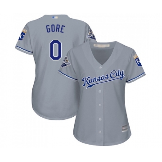 Women's Kansas City Royals 0 Terrance Gore Replica Grey Road Cool Base Baseball Jersey