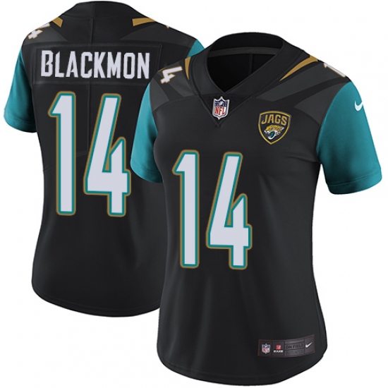 Women's Nike Jacksonville Jaguars 14 Justin Blackmon Elite Black Alternate NFL Jersey