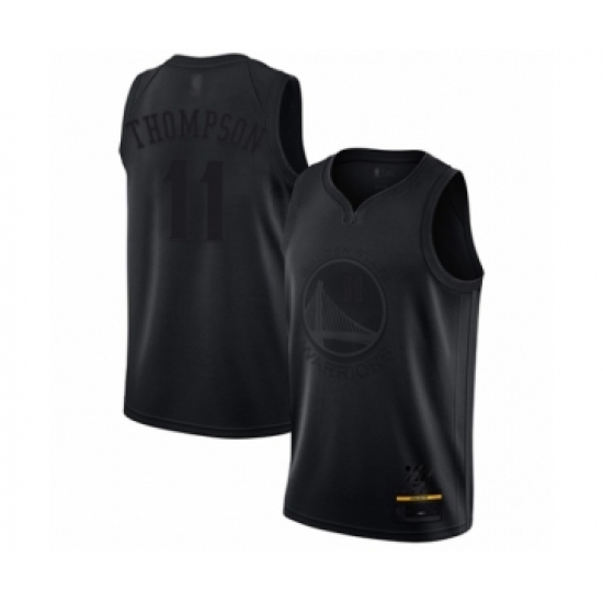 Men's Golden State Warriors 11 Klay Thompson Swingman Black MVP Basketball Jersey