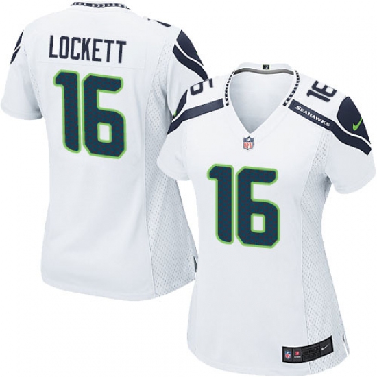 Women's Nike Seattle Seahawks 16 Tyler Lockett Game White NFL Jersey