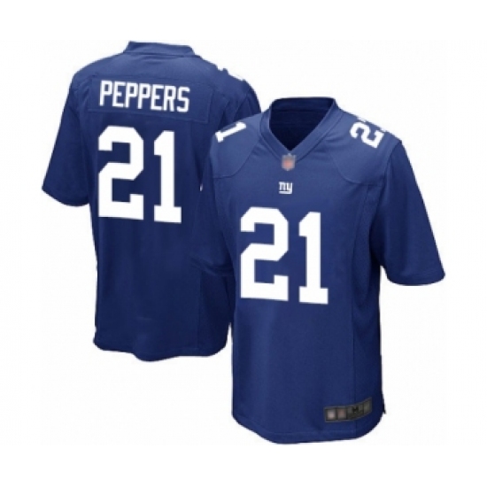 Men's New York Giants 21 Jabrill Peppers Game Royal Blue Team Color Football Jersey